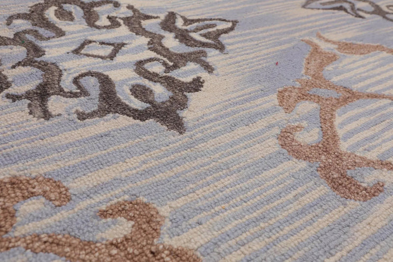 5' x 8' Handmade Loop & Cut Pile Wool Traditional Oriental Area rug Beige