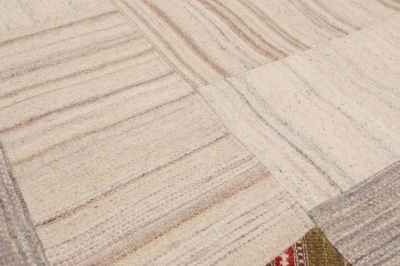 5' x 8' Hand Woven 100% Wool Flatweave Area rug Green