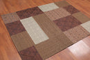 5'x7' Handmade Polypropylene  Oriental Area Rug Brown, Beige Color