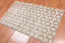 3’ x 5' Handmade Bamboo silk loop & cut pile Traditional Oriental Area rug Beige