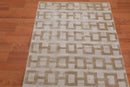 3’ x 5' Handmade Bamboo silk loop & cut pile Traditional Oriental Area rug Beige