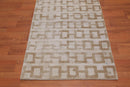 3’ x 5' Handmade Bamboo silk loop & cut pile Traditional Oriental Area rug Beige