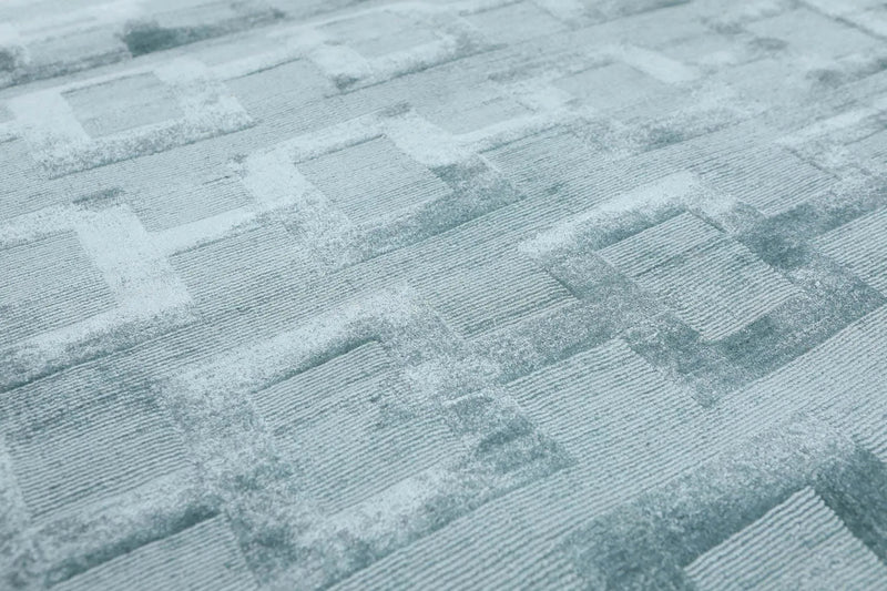 3’ x 5' Handmade 100% Bamboo silk loop & cut pile Oriental Area rug Turquoise