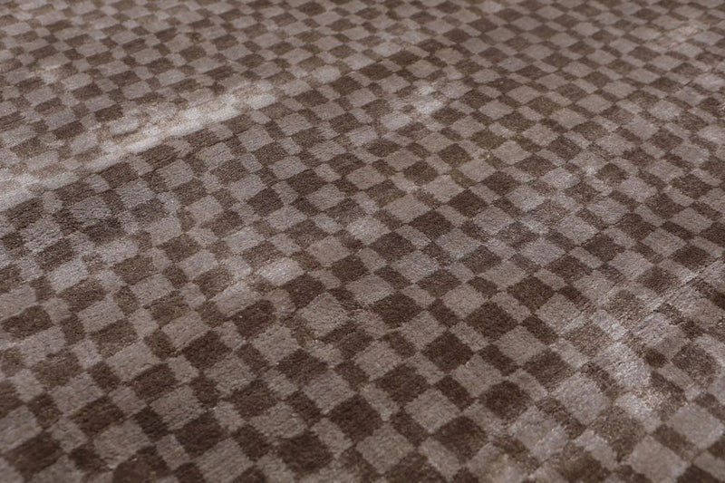 4’ x 6' Handmade Graphic 100% Bamboo silk Traditional Oriental Area rug Gray