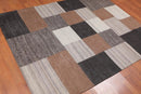 5' x 7' Hand Woven Geometric 100% Wool Modern Flatweave Area rug Earth Tones