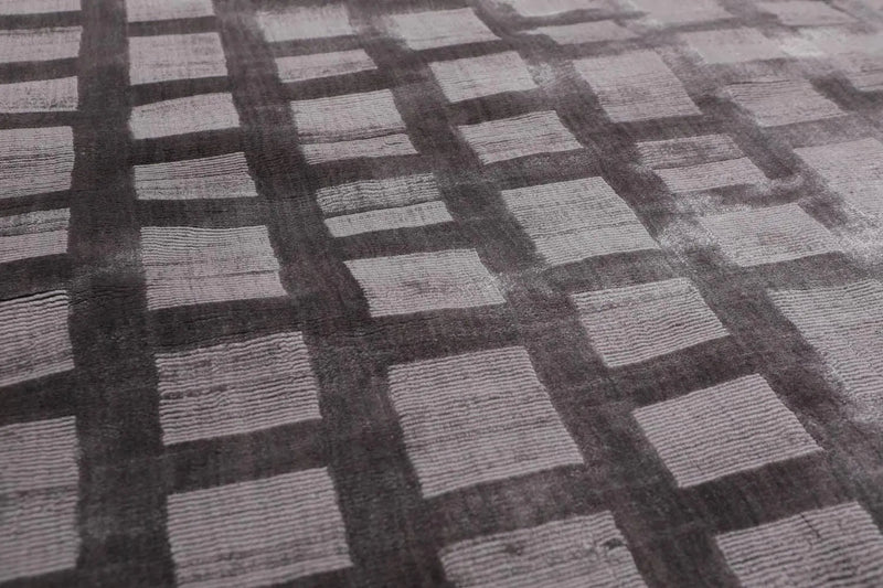 4x6 Hand Tufted Bamboo Silk   Oriental Area Rug Tone on Tone Grey, Color