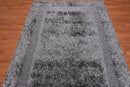 5'x7'6 Handmade Polyester Shag Oriental Area Rug Silver Gray Color