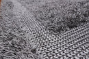 5'x7'6 Handmade Polyester Shag Oriental Area Rug Silver Gray Color