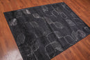 4’8" x 6'7" Handmade Modern 100% Bamboo silk Area rug Charcoal