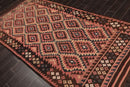 4'9"x10' Authentic Hand woven Reversible Southwestern Kilim Oriental Area Rug Rose