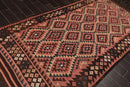 4'9"x10' Authentic Hand woven Reversible Southwestern Kilim Oriental Area Rug Rose