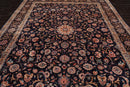 9' x 12'6" Hand Knotted Wool Kashaan Traditional 200 KPSI Oriental Area Rug Navy