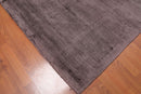 4'6x6'10" Handmade Viscose  Loop N Cut Textured Pile Oriental Area Rug Brown Color