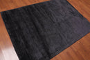 4'6" x 6’10" Handmade 100% Bamboo silk Area rug Modern Charcoal