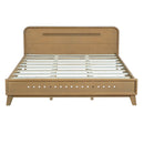 Pine Solid Wood Queen Size Bed, Rustic Yellow by HouseOfZazla