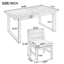 U_STYLE Farmhouse 5-Piece Outdoor Patio Dining Set with Adjustable Legs by HouseOfZazla