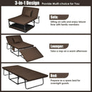 Folding Guest Sleeper Bed w/6 Position Adjustment-Brown by DirectDeals