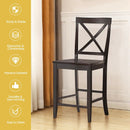 24 Inch 2 Pack Rubber Wood Frame Kitchen Chairs by LJGDeals