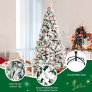 7 Feet Snow Flocked Christmas Tree with Poinsettia Flowers by LJGDeals