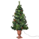 LED Christmas Tree with Red Berries Pine Cones by DirectDeals
