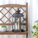 12“H Medium Metal Candle Holder(Black with Gold Brush)
