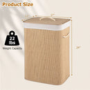 19 Gallon Bamboo Laundry Hamper with Removable Liner by DirectDeals