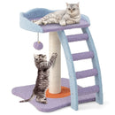 19 Inch Mohair Plush Cat Tree with Ladder and Jingling Ball-Purple by DirectDeals