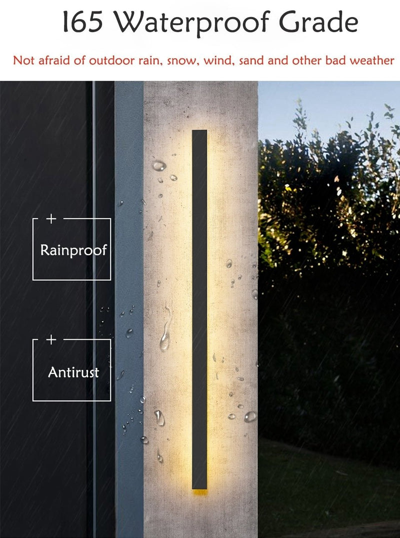 MIRODEMI® Black Outdoor Waterproof Antirust Aluminum Long LED Wall Lamp For Villa porch