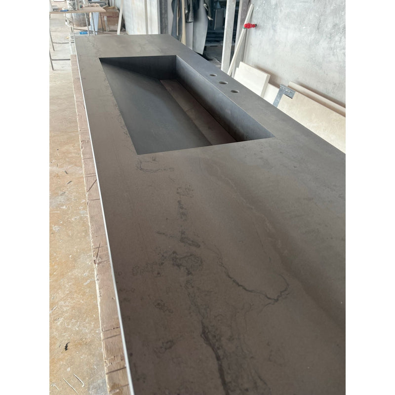 Metal Dark Engineered Porcelain Handcrafted Kitchen Bathroom Sink - Natural Stone Look, photo 18 of 21