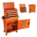 Tool Chest, 5 Drawer Rolling Tool Storage Cabinet With Detachable Top Tool Box, Liner, Universal Lockable Wheels, Adjustable Shelf, Locking Mechanism, Metal Tool Cart For Garage Workshop by HouseOfZazla