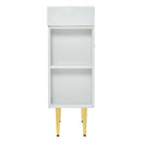 21.6" white Bathroom vanity, Combo Cabinet, Bathroom Storage Cabinet, Single Ceramic Vessel Sink, Left side storage