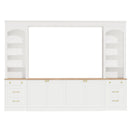 Farmhouse Arched Entertainment Center Wall Unit