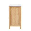 Bathroom Vanity With Sink, Adjustable Shelf & Door Organizers - Walnut by HouseOfZazla