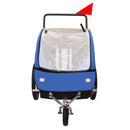 2-in-1 Double 2 Seat Bicycle Bike Trailer Jogger Stroller for Kids Children Foldable Collapsible w/Pivot Front Wheel