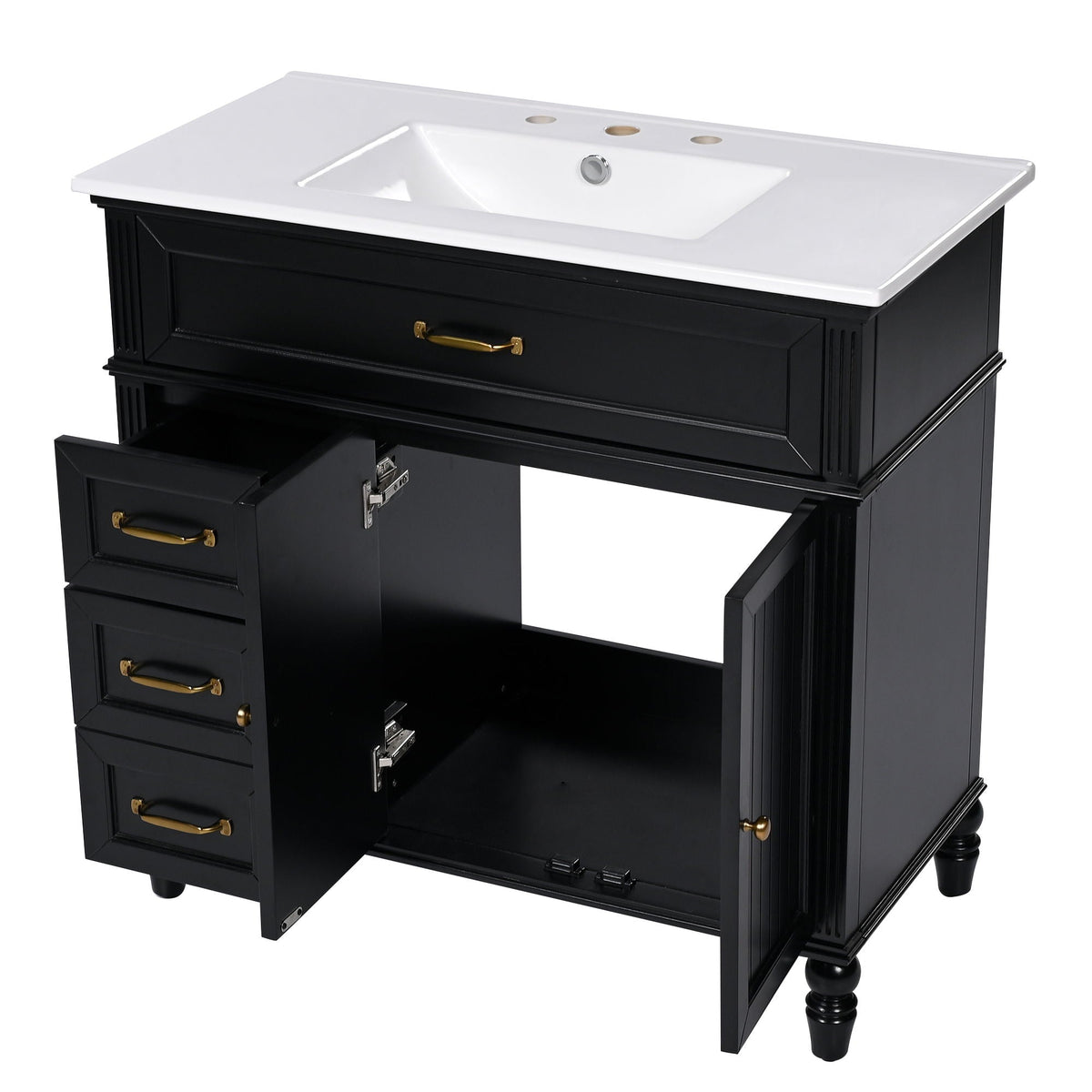 Bathroom Vanity With Sink, Freestanding Cabinet & Drawers, photo 12 of 40
