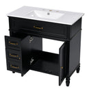 Bathroom Vanity With Sink, 2 Doors 2 Drawers, Freestanding Design by HouseOfZazla