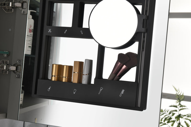 40in. W x 30 in. H LED Large Rectangular Aluminum Alloy Surface Mount Medicine Cabinet with Mirror