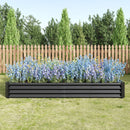 Raised Garden Bed Kit - Metal 7.6x3.7x0.98 ft Black by HouseOfZazla