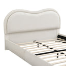 Upholstered Platform Bed Frame With Curved Headboard by HouseOfZazla