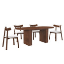 Oval Dining Table Set For 6 With 4 Chairs - Walnut by HouseOfZazla