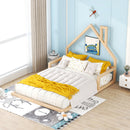 Elegant Floor Bed With House Shaped Headboard by Unique Piece Furniture