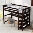 Loft Bed With Storage Shelves And Under Bed Desk by Unique Piece Furniture