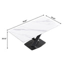 Modern Artificial Stone Straight Edge Metal X Leg Dining Table, 6 People by Unique Piece Furniture