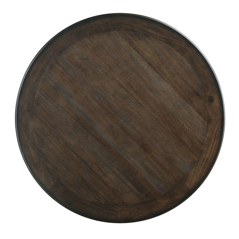 5pc Counter Height Dining Set Table w Built-in Shelves and 4x Counter Height Chairs Black and Brown Finish Wooden Dining Room Furniture