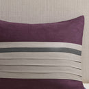 7 Pc Pieced Faux Suede Comforter Set Purple Cal King