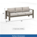 All-Weather Patio Sofa With Cushions, 3 Seat Outdoor Couch by HouseOfZazla