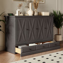 Solid Pine Murphy Bed Chest Cube Cabinet Bed With Charging Station And Large Storage Drawer For Home Office Or Small Room by HouseOfZazla