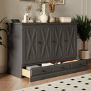 Solid Pine Murphy Bed Chest Cube Cabinet Bed With Charging Station And Large Storage Drawer For Home Office Or Small Room by Unique Piece Furniture