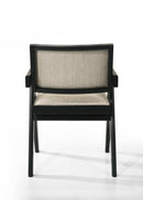 Jasper - Dining Arm Chairs With Upholstered Seat (Set of 2) - Ebony Black / Beige by Unique Piece Furniture