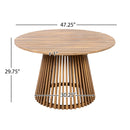 Patio Set Outdoor Acacia Wood Furniture Sets - Braided Dining Chairs and Patio Dining Table